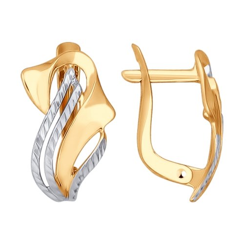 Серьги из золота с алмазной гранью