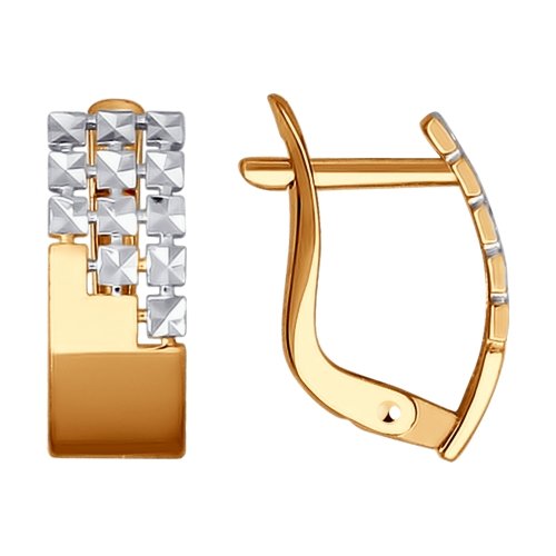 Cercei din aur cu farimitura de diamant