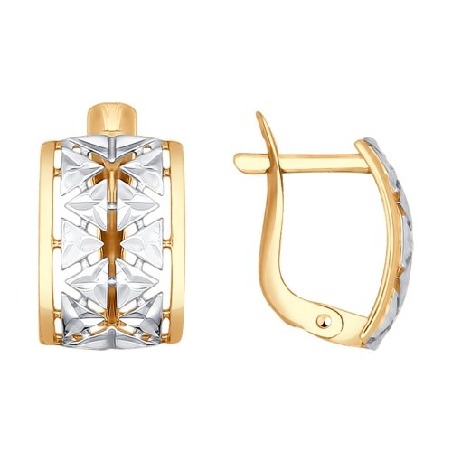 Cercei din aur cu farimitura de diamant