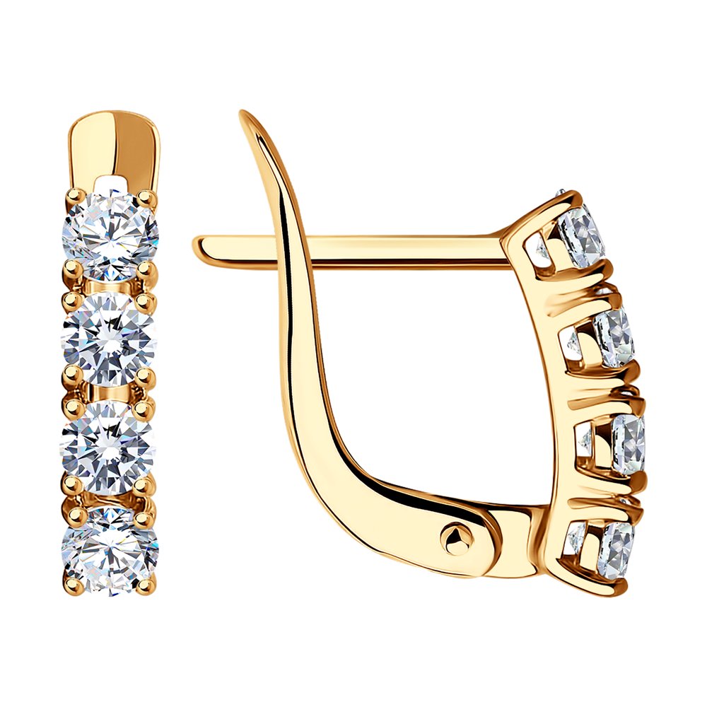 Серьги из золота с фианитами