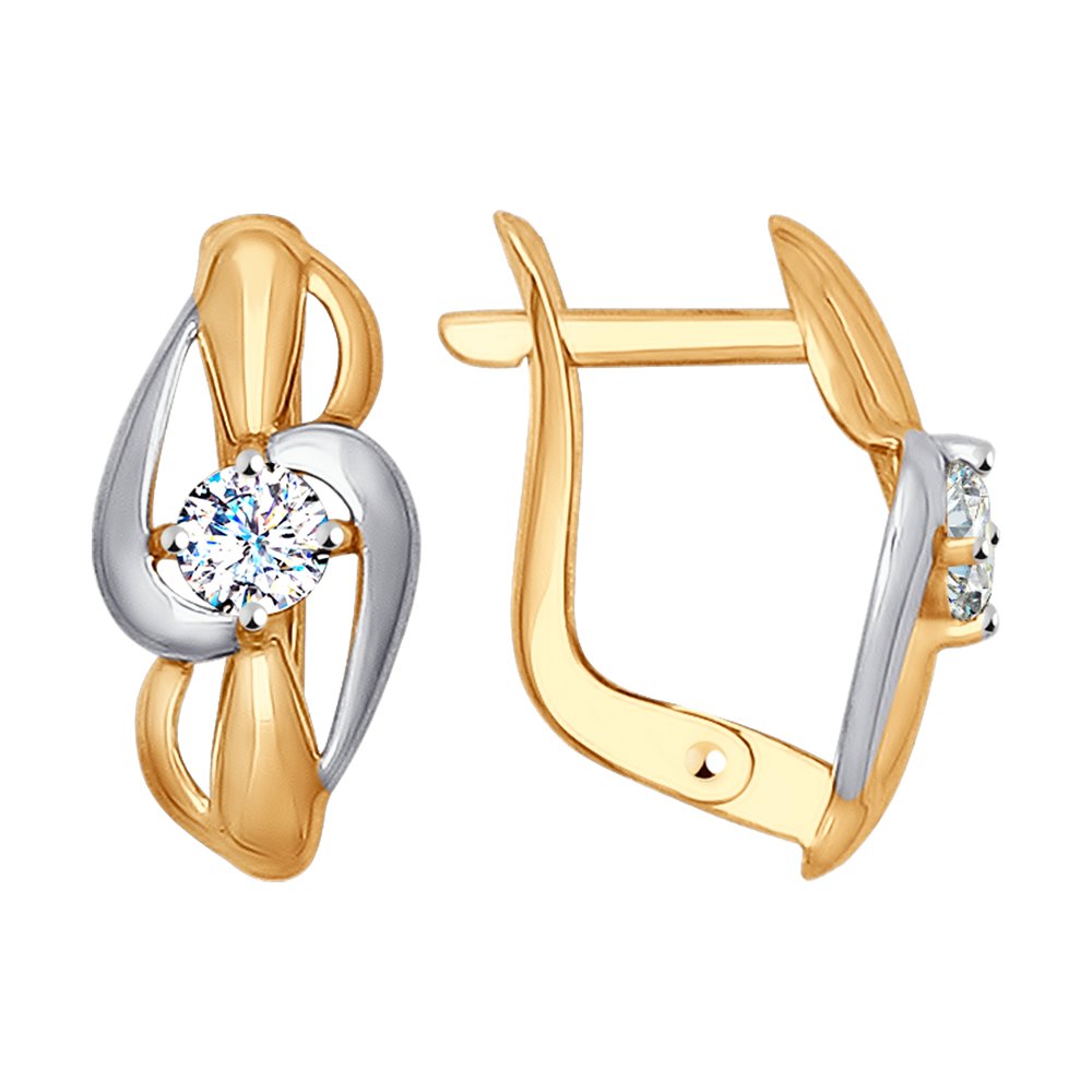 Серьги из золота с фианитами