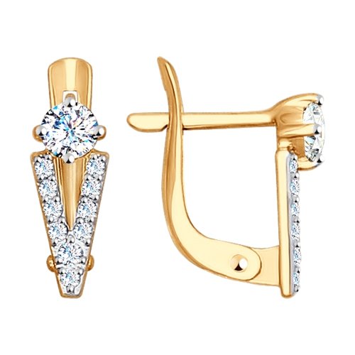 Cercei din aur cu fianite