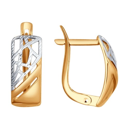 Cercei din aur cu farimitura de diamant