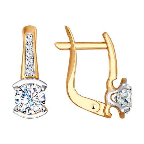 Серьги из золота с фианитами