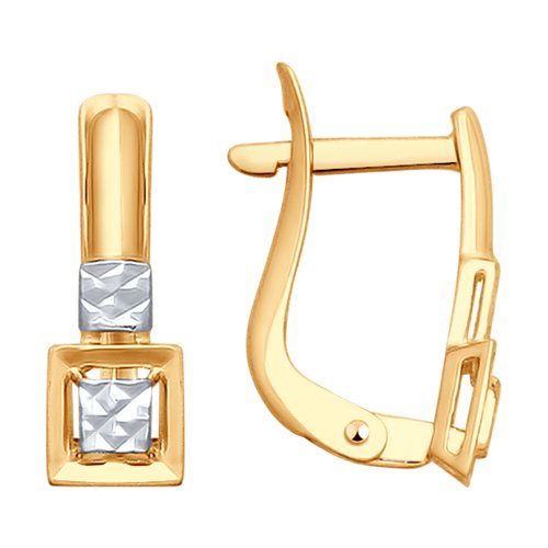 Серьги из золота с алмазной гранью