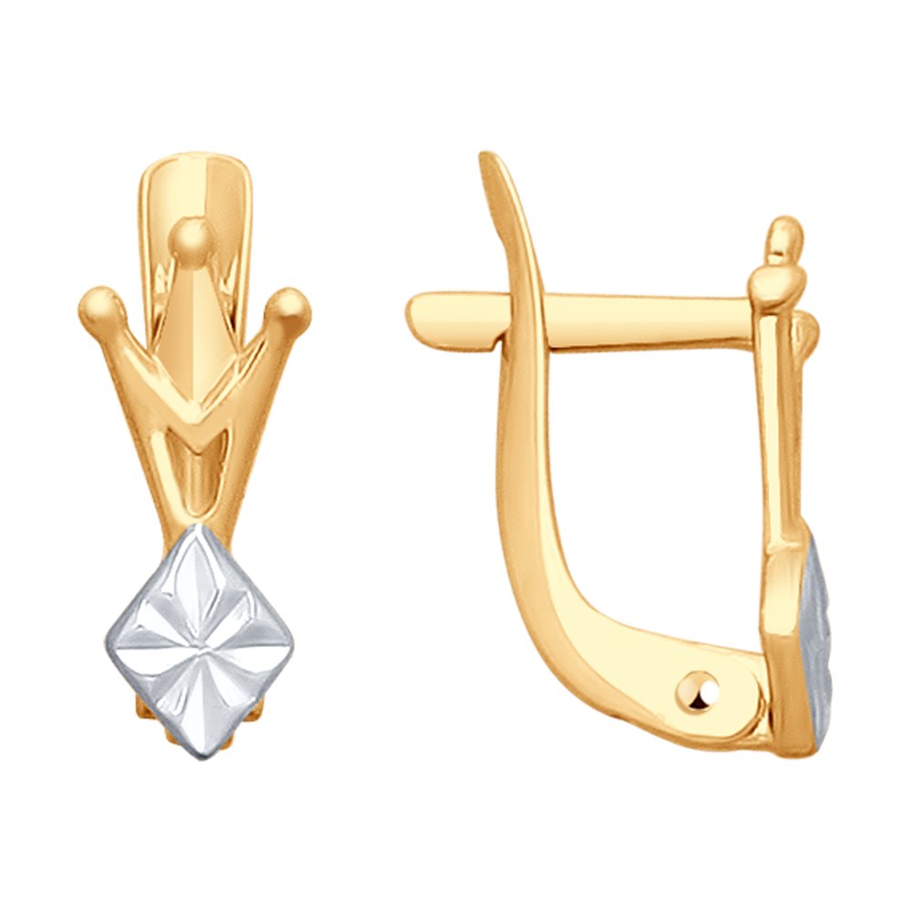 Серьги из золота с алмазной гранью