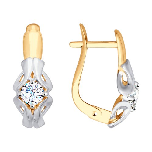 Cercei din aur cu fianite