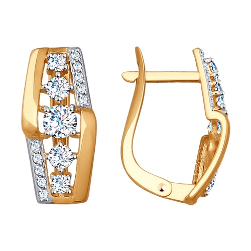 Cercei din aur cu fianite