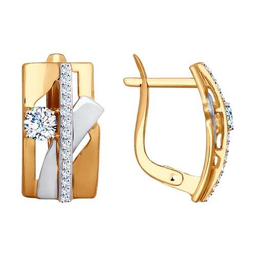 Cercei din aur cu fianite