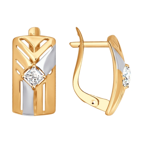 Cercei din aur cu fianite