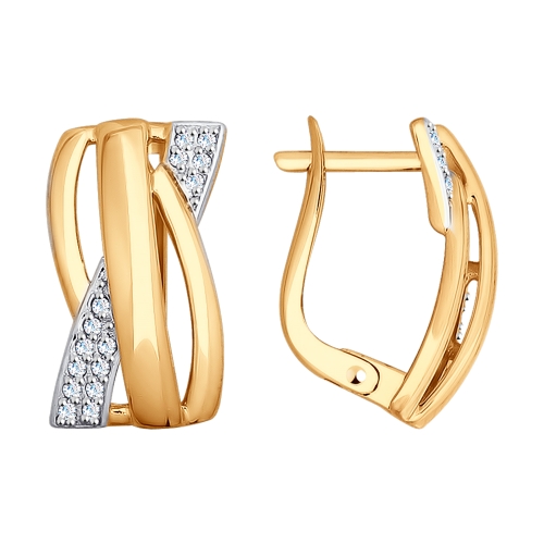 Cercei din aur cu fianite