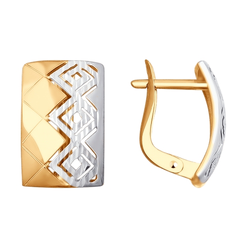 Cercei din aur cu farimitura de diamant