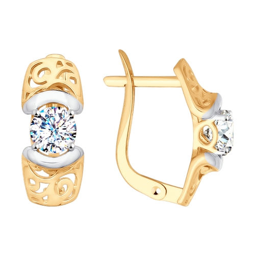 Cercei din aur cu fianite