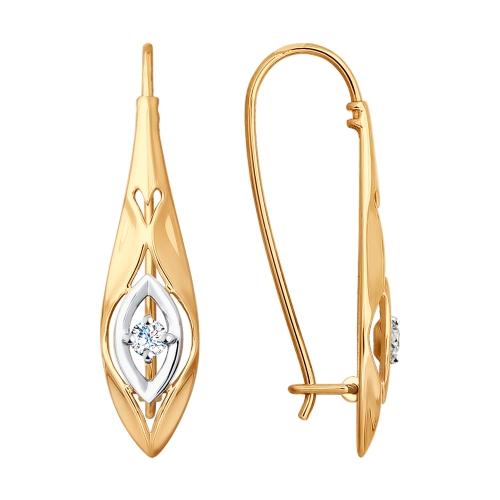 Cercei din aur cu fianite