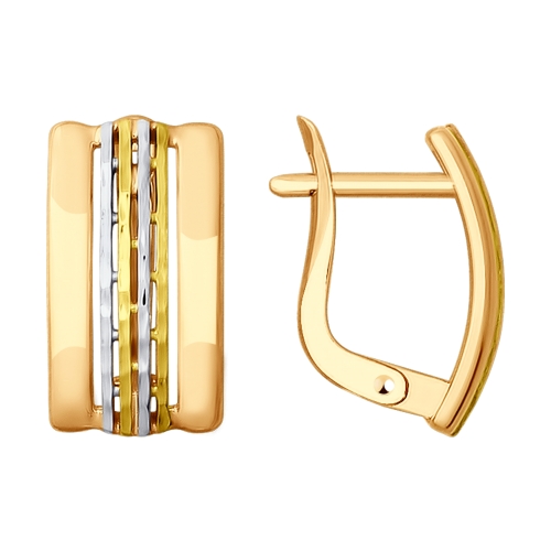 Cercei din aur cu farimitura de diamant