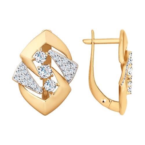 Cercei din aur cu fianite