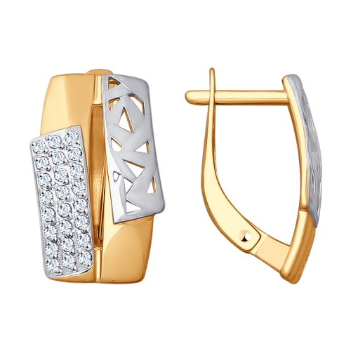 Cercei din aur cu fianite