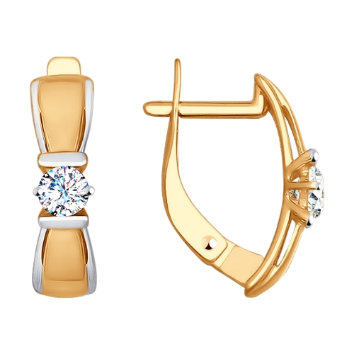 Cercei din aur cu fianite