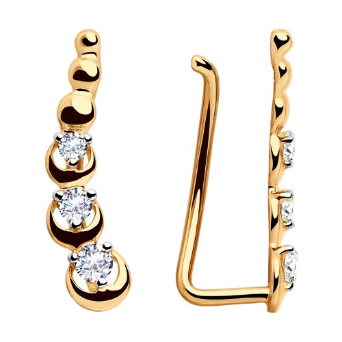 Серьги из золота с фианитами