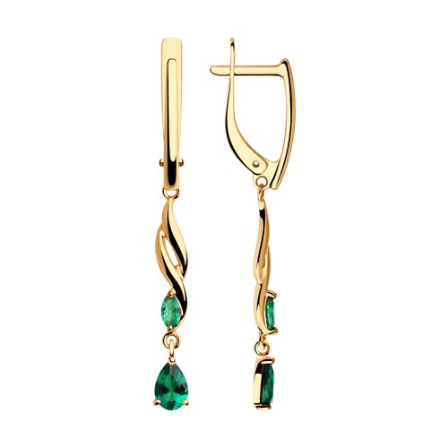 Серьги из золота с фианитами