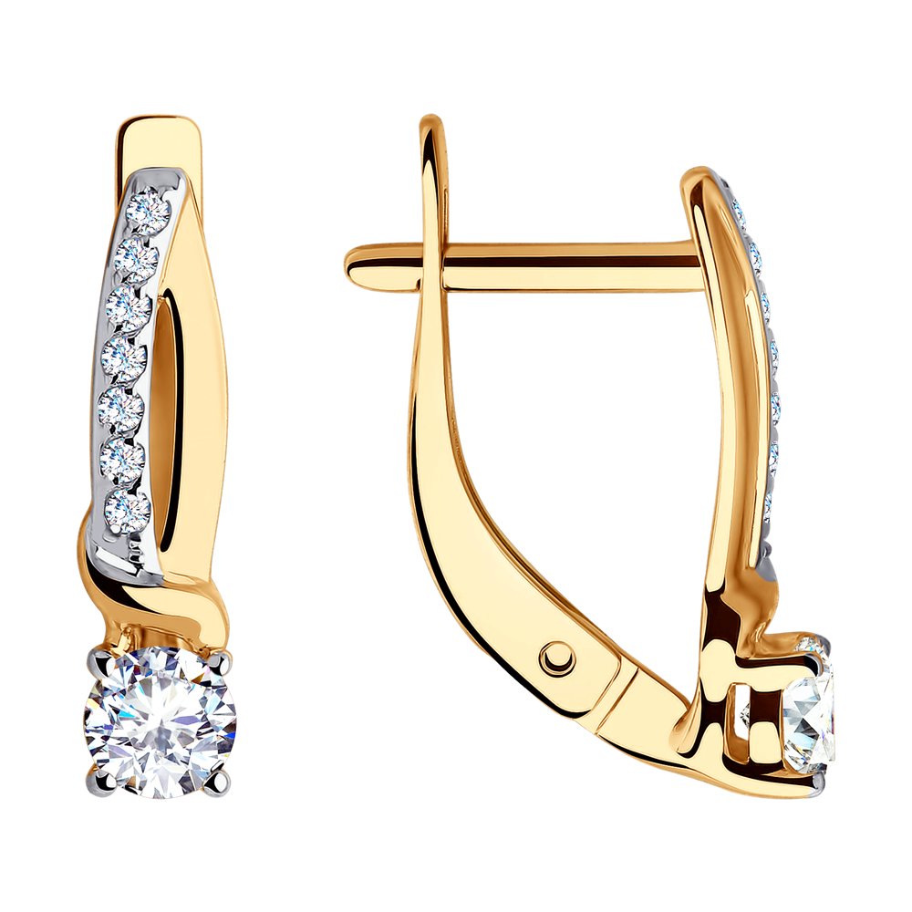 Серьги из золота с фианитами