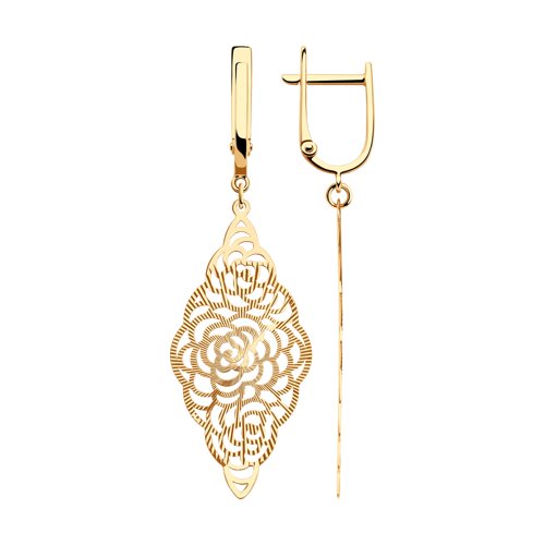 Серьги из золота с алмазной гранью