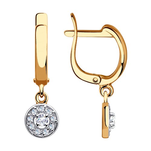 Серьги из золота с фианитами