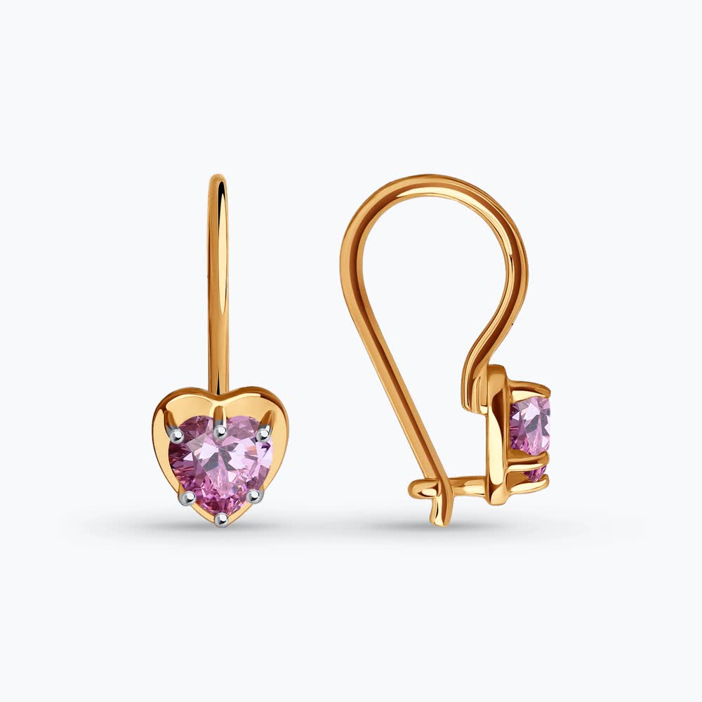 Серьги из золота с фианитами