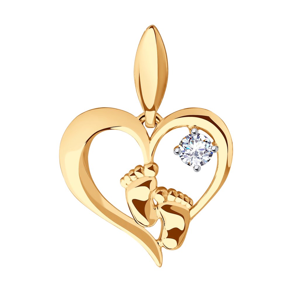 Подвеска из золота с фианитом