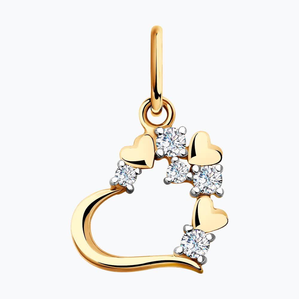 Подвеска из золота с фианитами