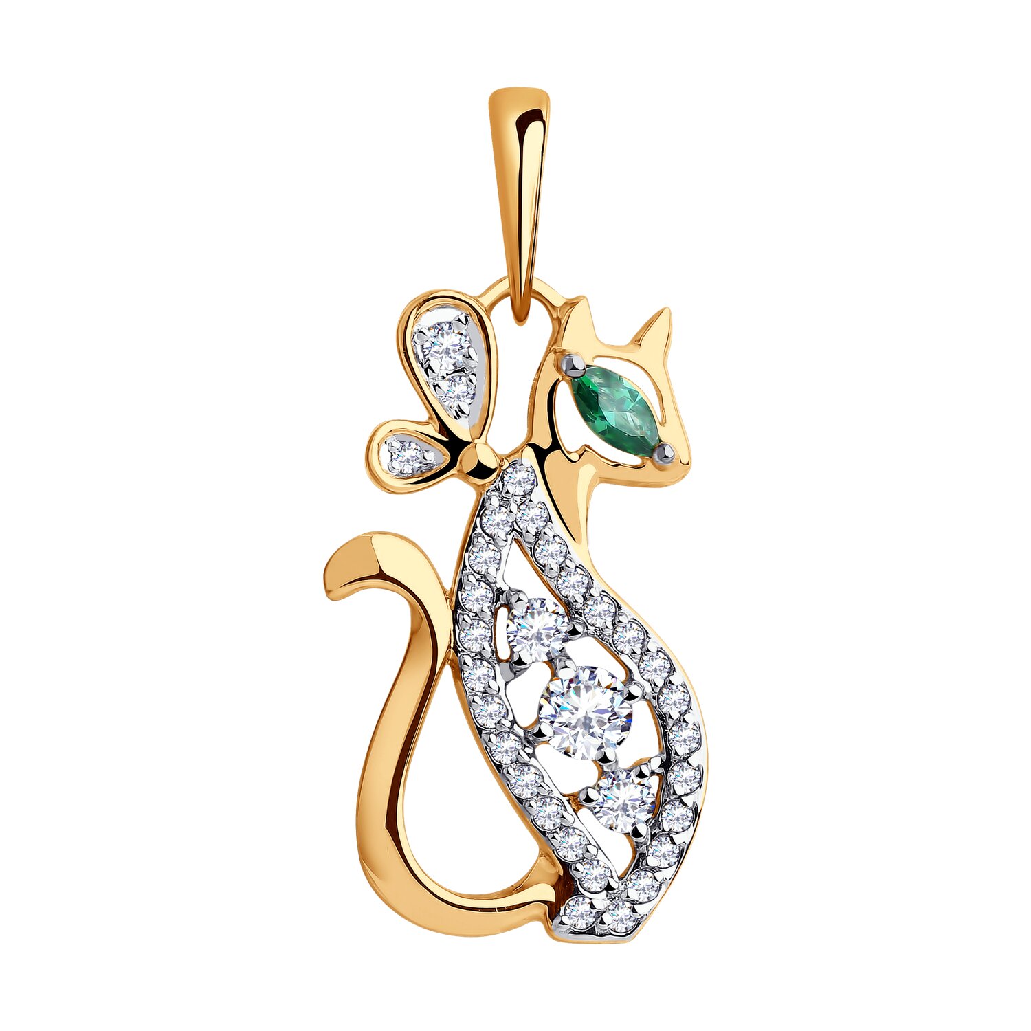 Подвеска из золота с фианитами