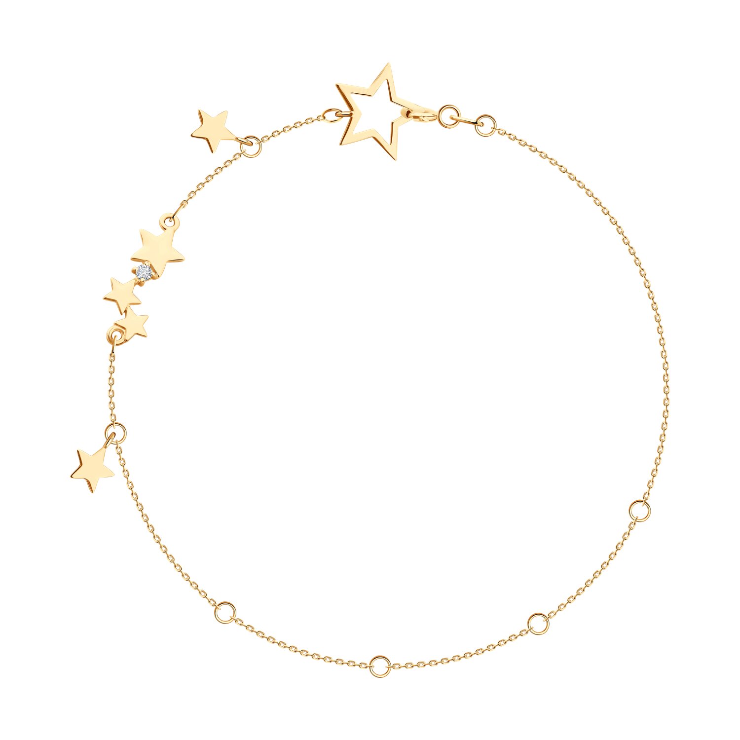 Браслет из золота с фианитом