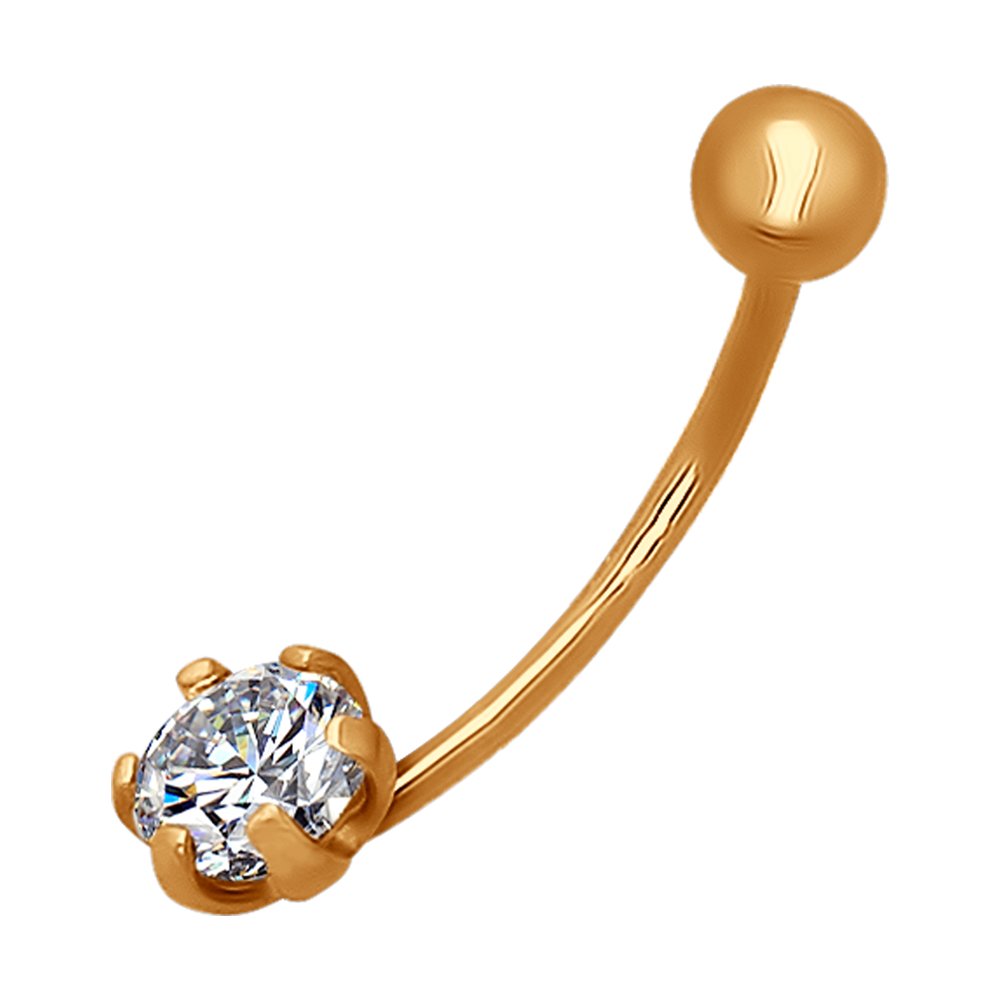 Пирсинг из золота с фианитом