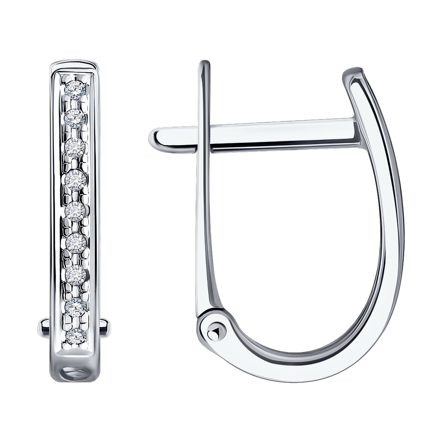 Серьги из белого золота с бриллиантами