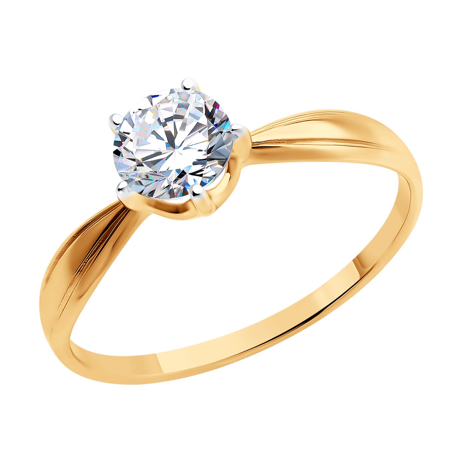 Кольцо из золота с фианитом