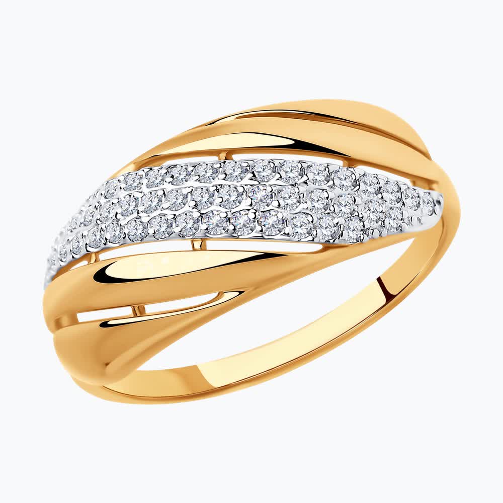 Кольцо из золота с фианитами