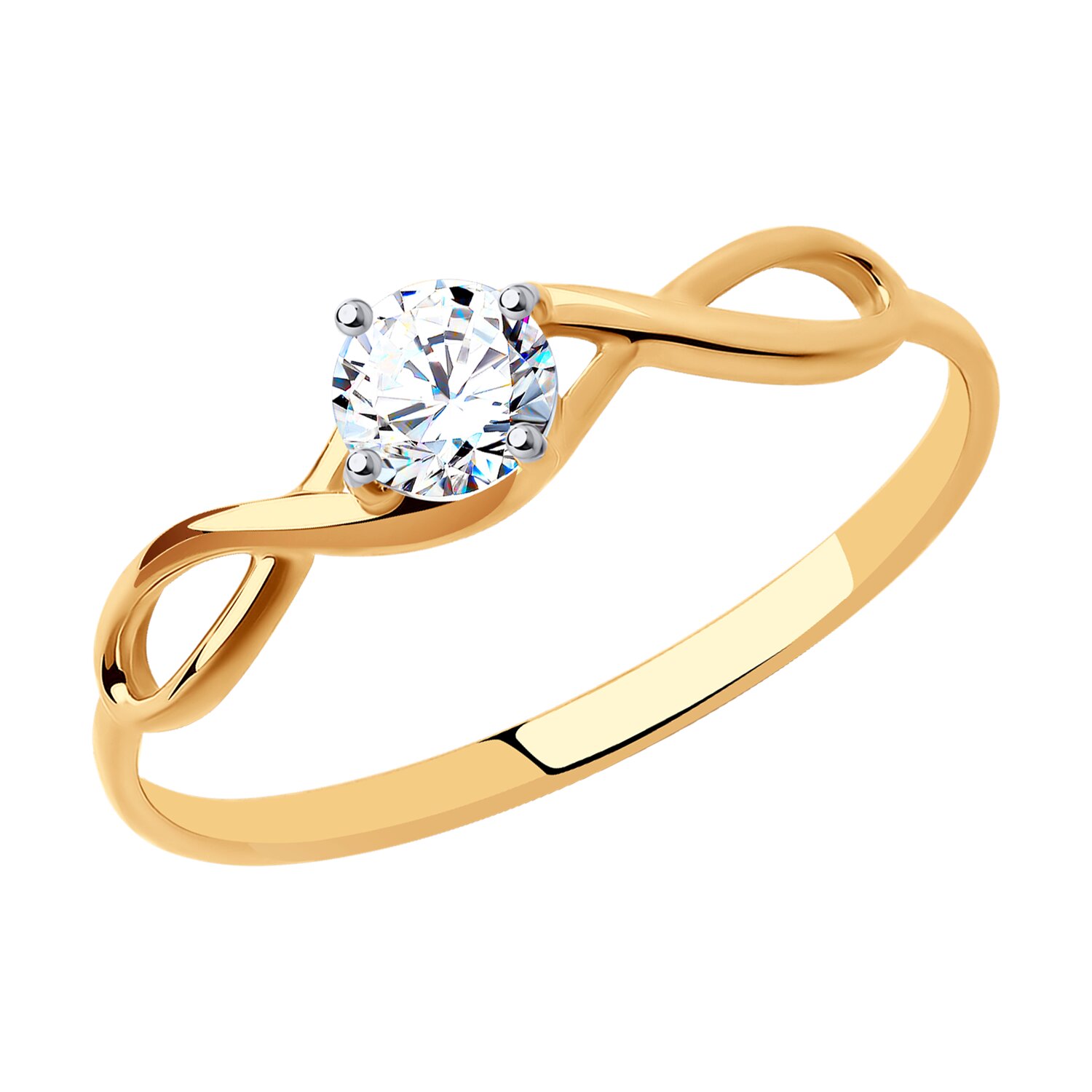 Кольцо из золота с фианитом