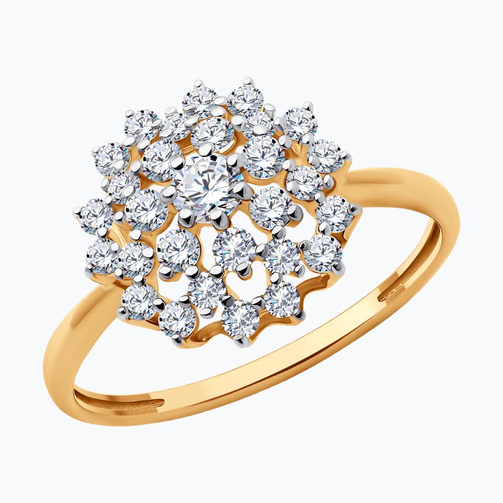 Кольцо из золота с фианитами