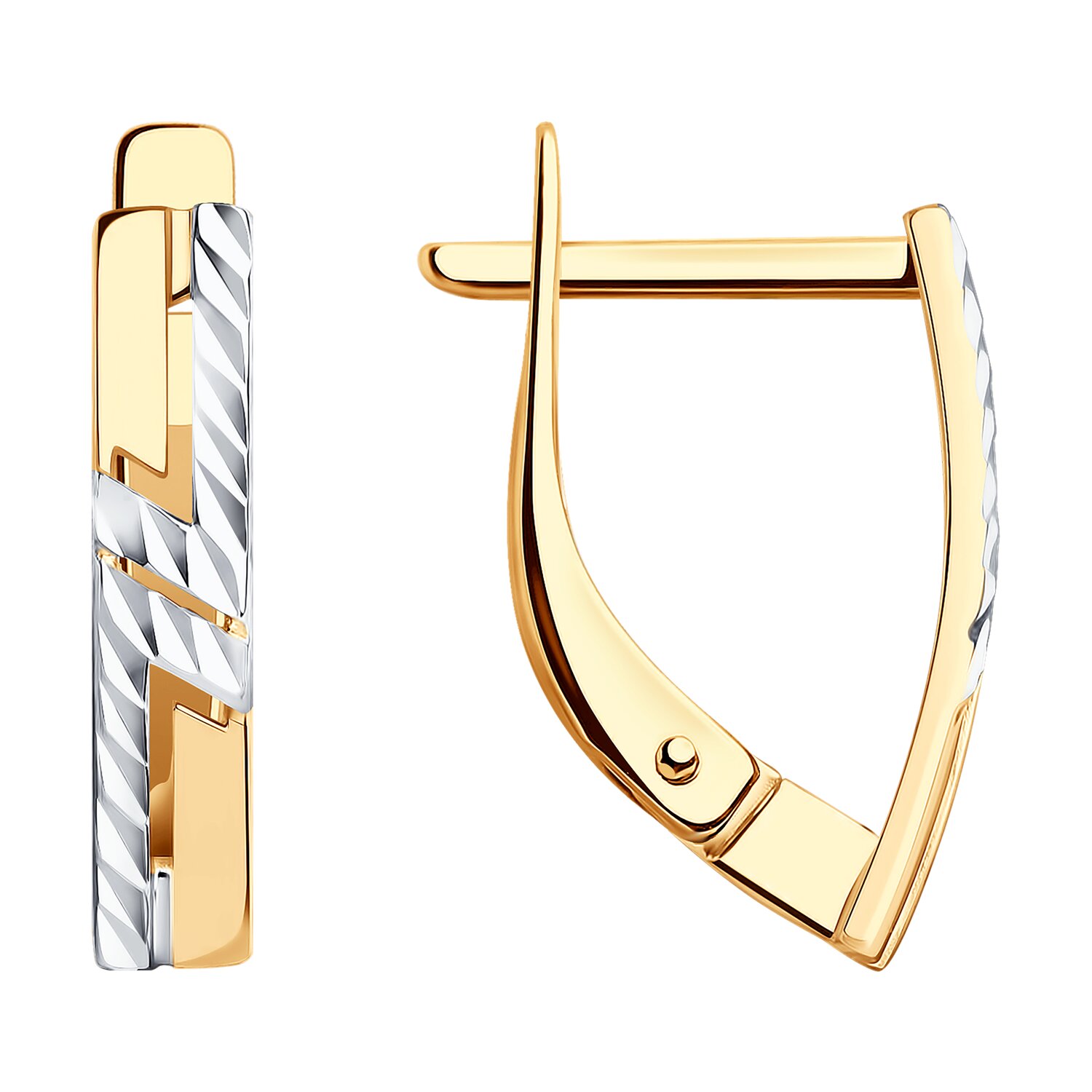 Серьги из золота с алмазной гранью