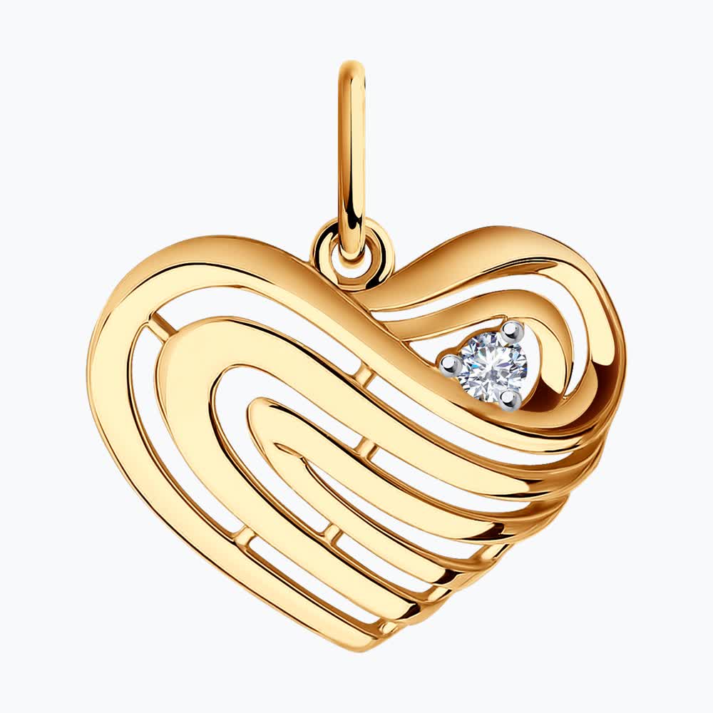 Подвеска из золота с фианитом