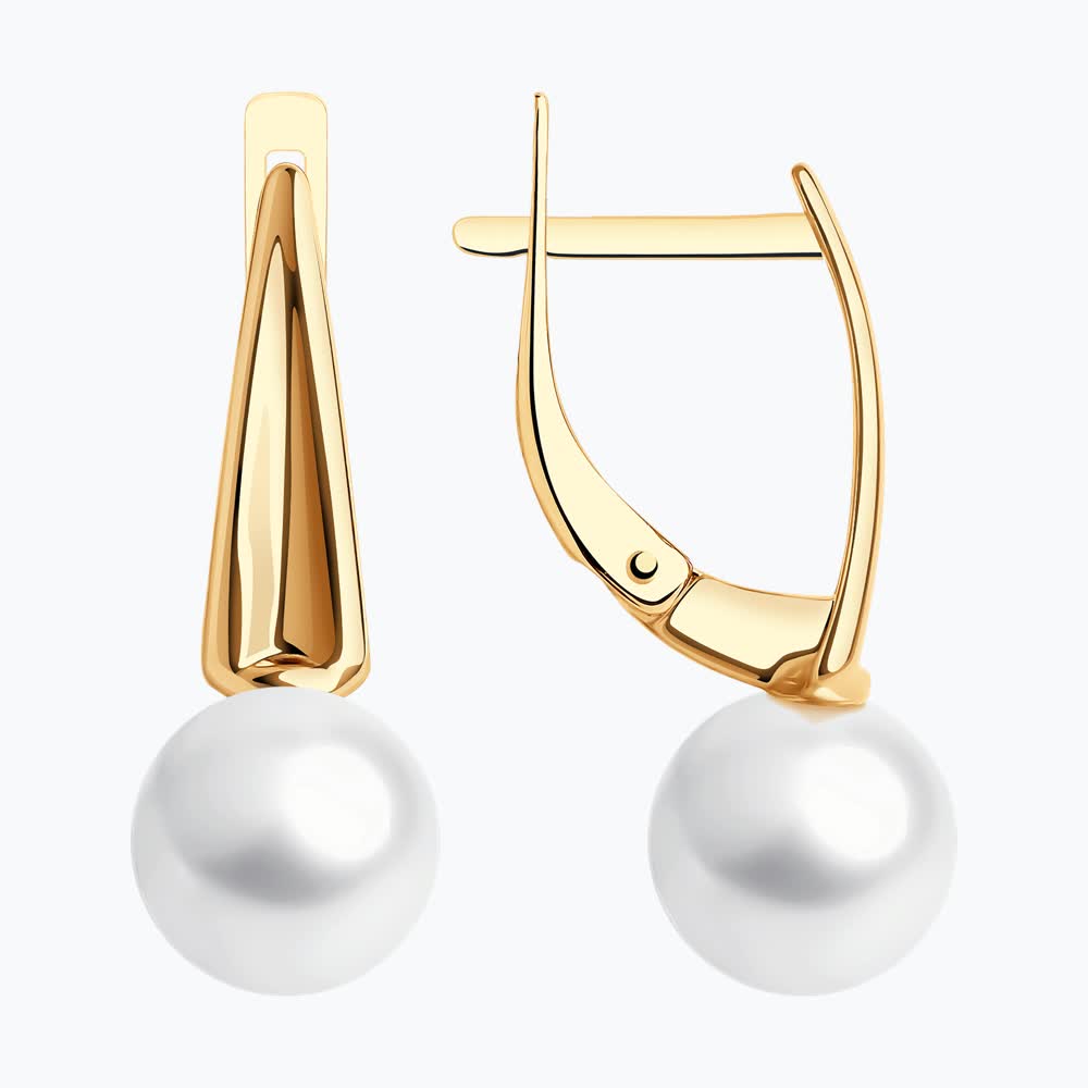 Серьги из золота с жемчугом