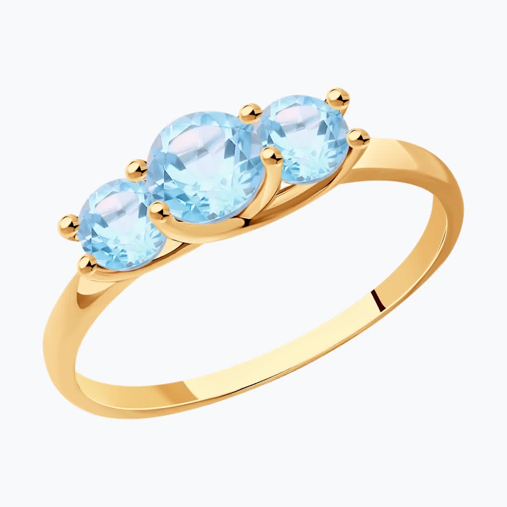 Кольцо из золота с топазами