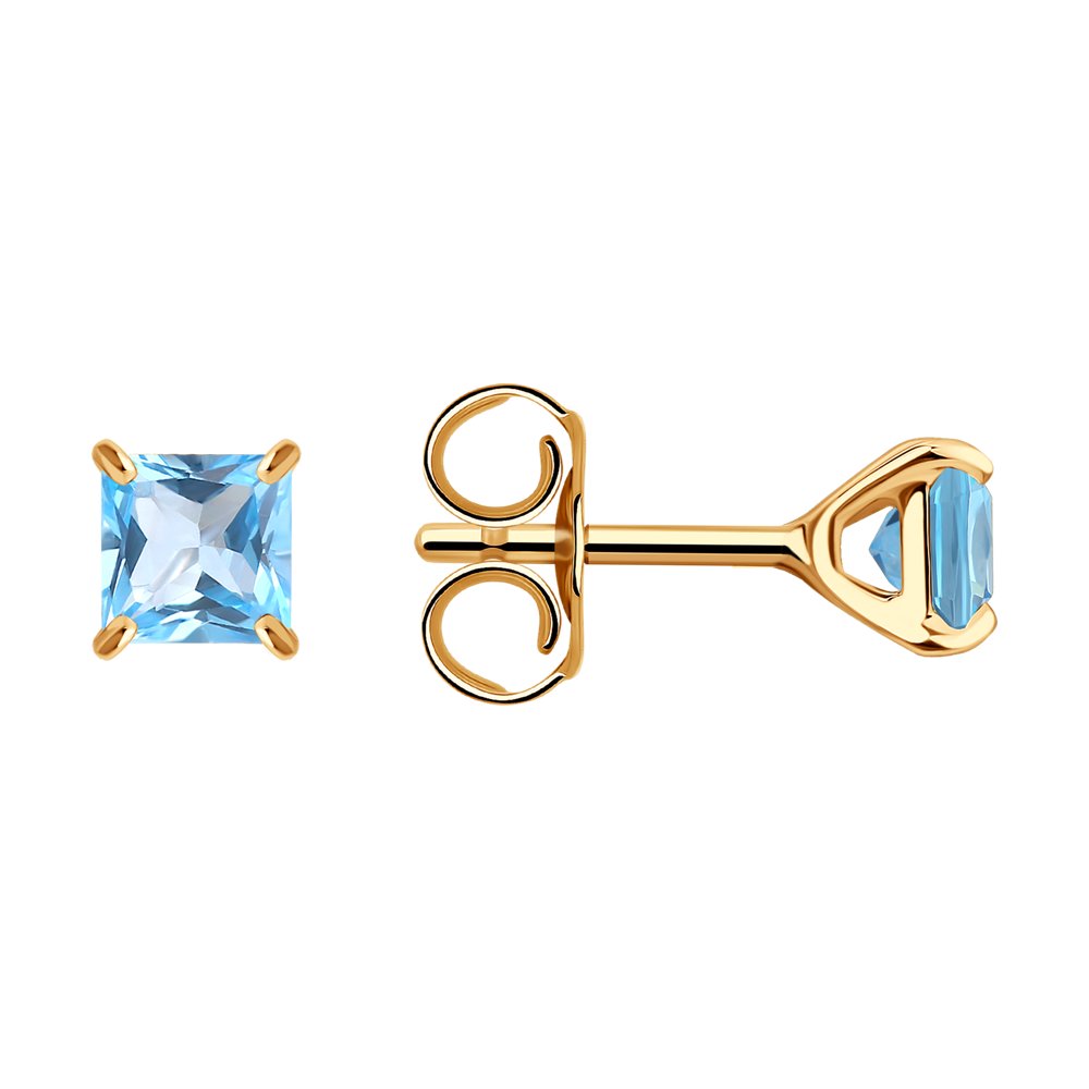 Серьги из золота с топазами