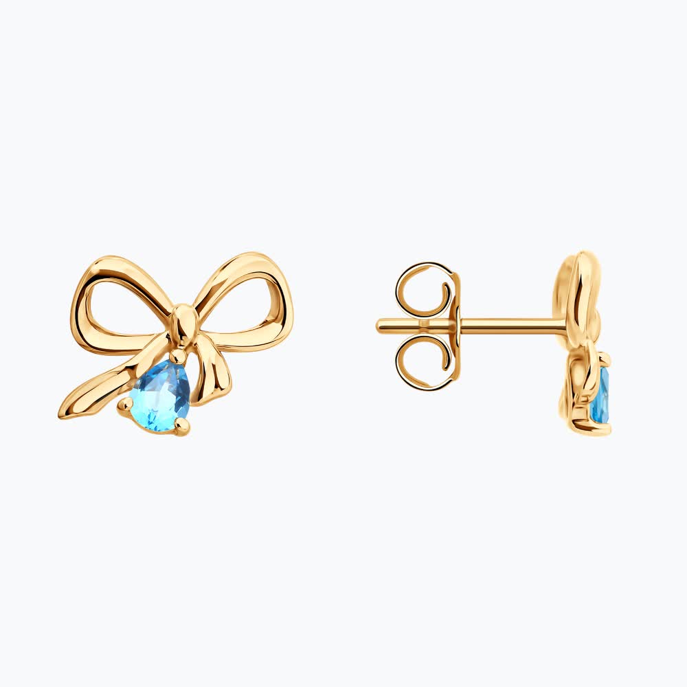 Серьги из золота с топазами