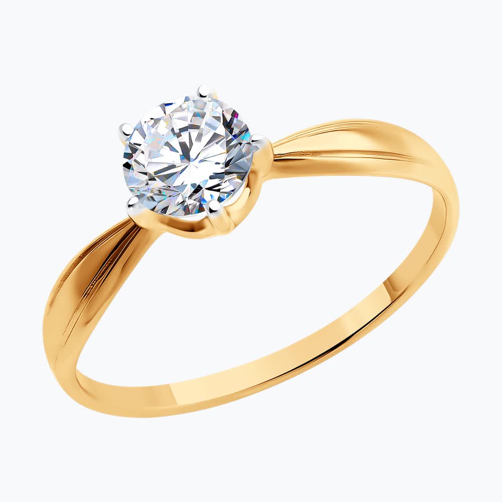 Кольцо из золота с фианитом