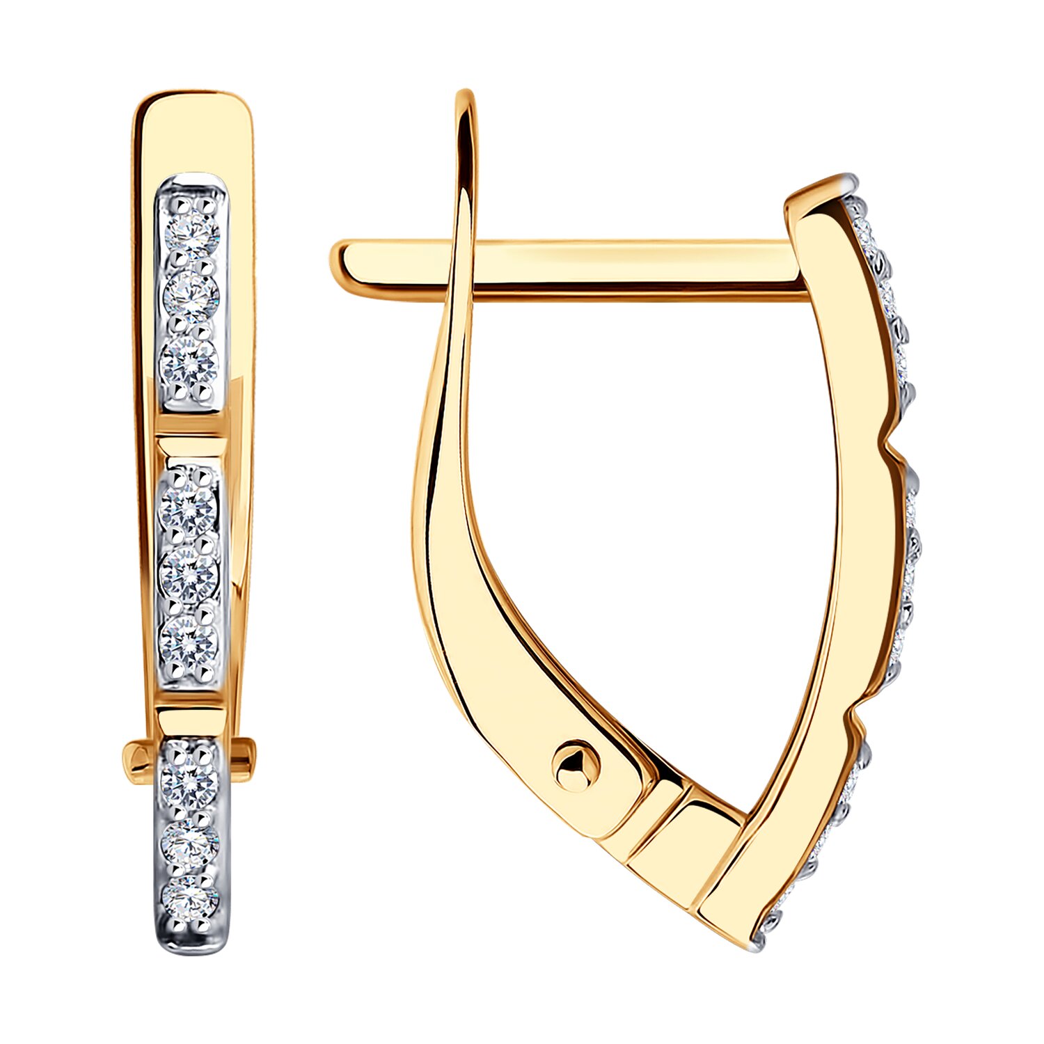 Серьги из золота с фианитами