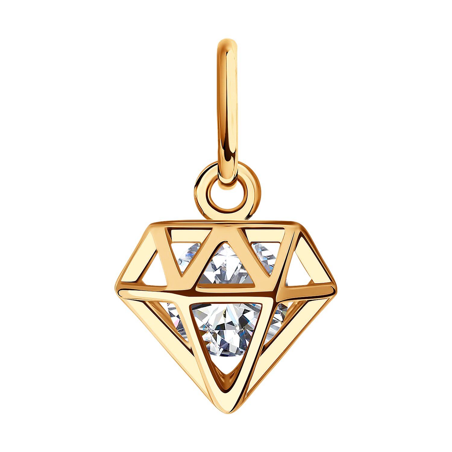 Подвеска из золота с фианитом