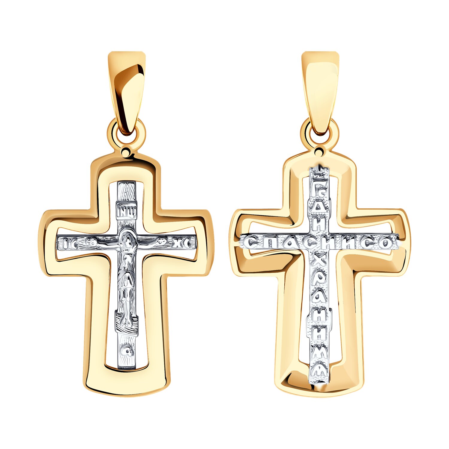 Подвеска из комбинированного золота