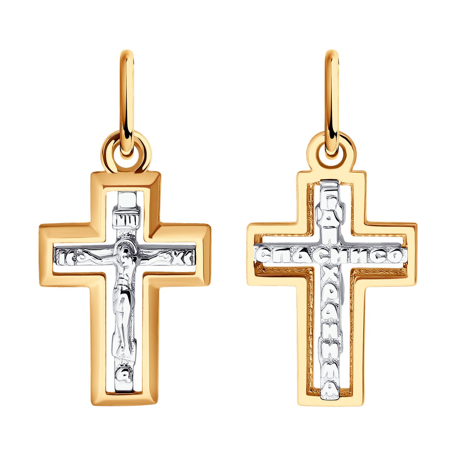 Подвеска из комбинированного золота