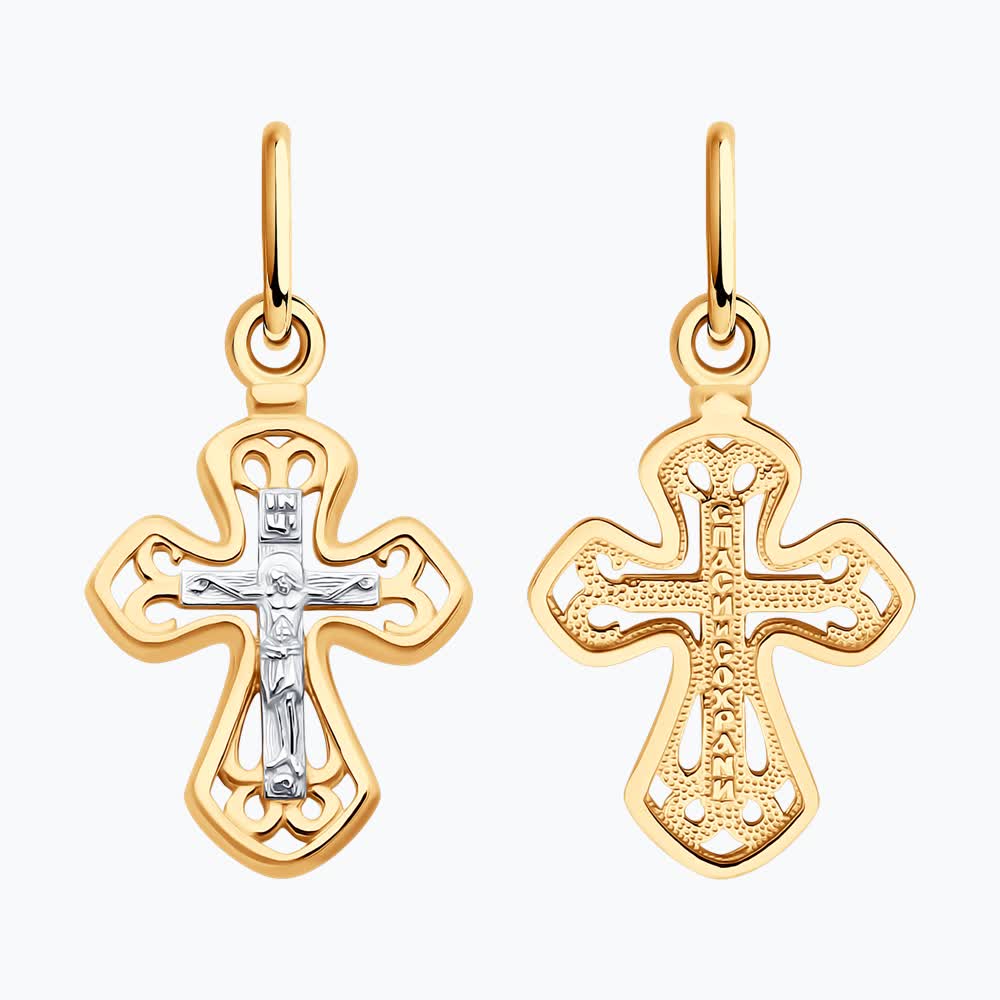 Подвеска крест из золота